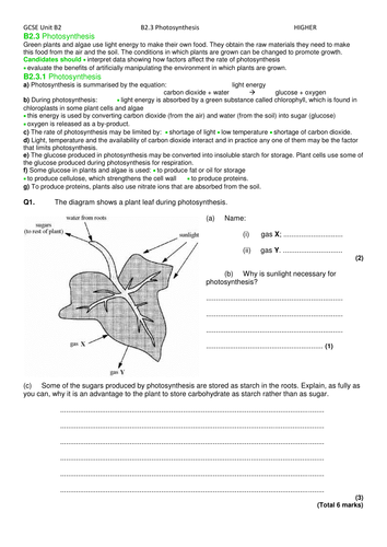 aqa gcse biology unit 2 revision part 1 teaching resources