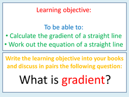Gradient & equation of a straight line | Teaching Resources