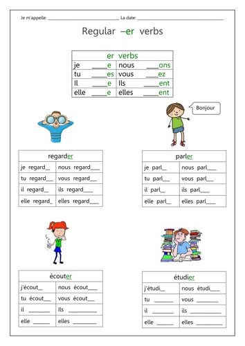 Conjugating French Er Verbs Teaching Resources 4142