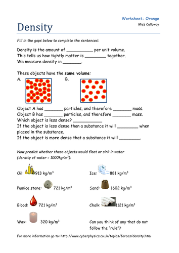 critical thinking questions about density