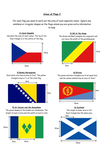 Areas of Flags by Owen134866 - Teaching Resources - TES