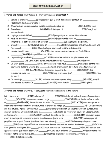 French GCSE total grammar revision