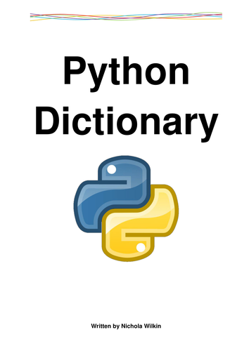 Python Printable Dictionary | Teaching Resources