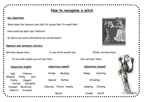 Description of a witch ks1 picture