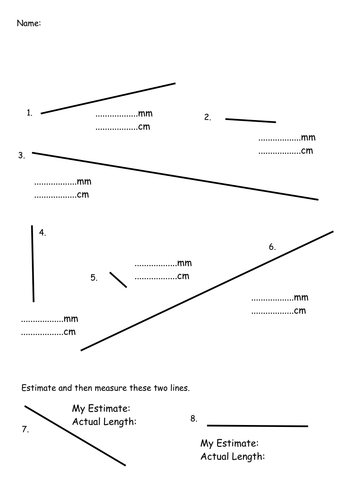Estimating and Measuring sheets | Teaching Resources