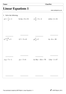Linear Equations practice questions + solutions | Teaching Resources