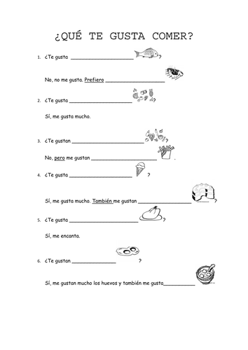 ks3 spanish food likes and dislikes teaching resources