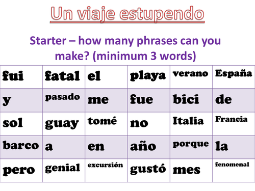 ks3 spanish a great trip teaching resources