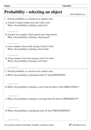 basic probability practice questions solutions teaching resources