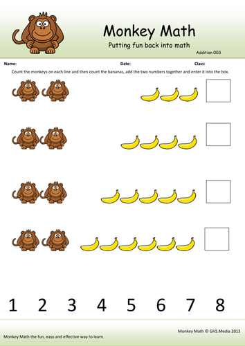 Monkey Maths - Addition | Teaching Resources