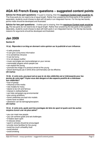 A level french speaking questions image