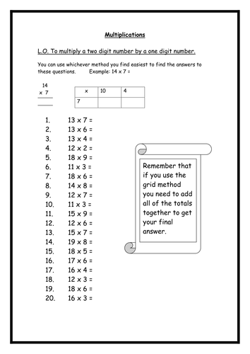 multiplication worksheets teaching resources