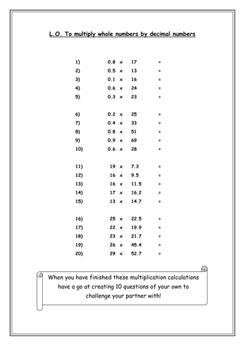 multiplication worksheets teaching resources