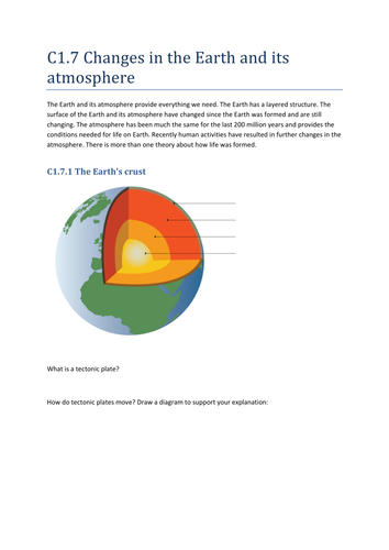 C1.7 Earth and the Atmosphere Revision Lesson | Teaching Resources
