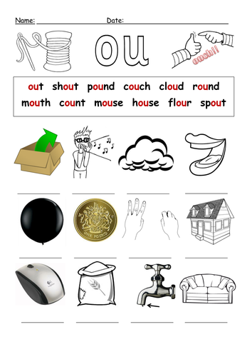 ou digraph 1st workheet by barang - Teaching Resources - TES