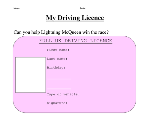Information Text Driving Licence Teaching Resources