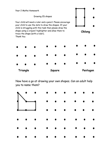 Drawing 2D shapes (worksheet/homework) | Teaching Resources
