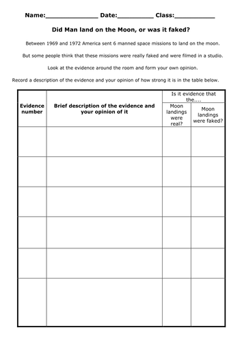 Did Man land on the Moon, or was it faked? by WonderCaliban - Teaching