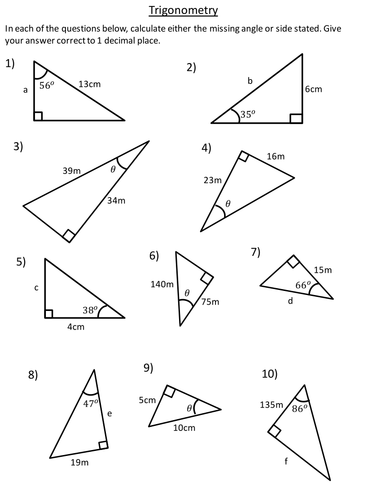 What Is Trigonometry Worksheet Answers