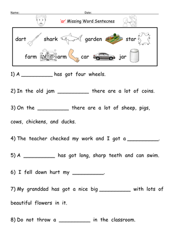 AR Digraph Worksheets AR