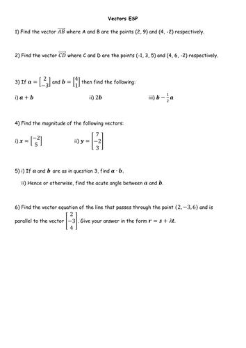 Vectors Basics Lesson | Teaching Resources