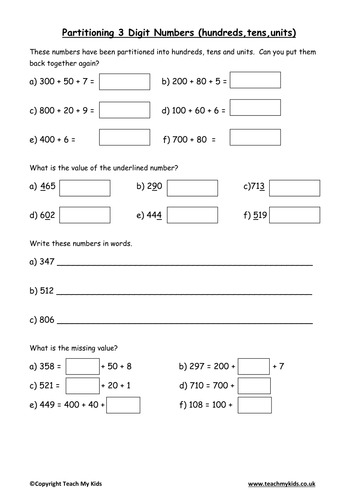 partitioning-3-digit-numbers-hundreds-tens-units-by-nayanmaya