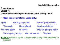 french er present tense verbs teaching resources