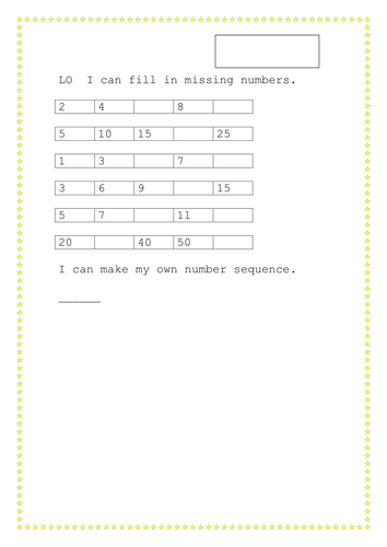 number sequences | Teaching Resources