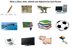 adjectiveadverbnounverb worksheet teaching resources