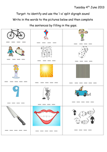 worksheet phase 2 phonics with  joop09 e UK worksheet Split digraph  i by extension Teaching