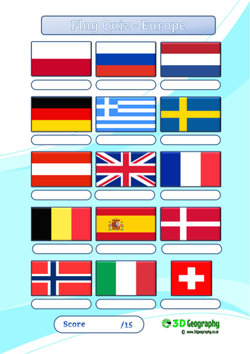 Flag Quiz Europe Teaching Resources