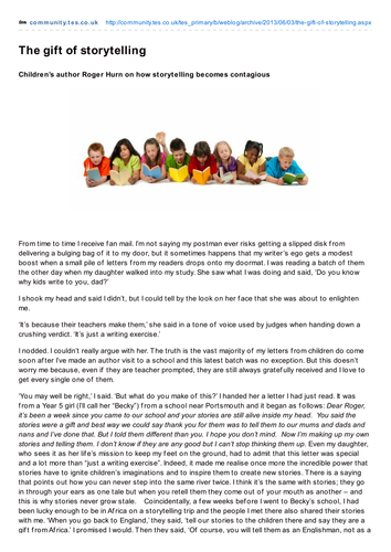 The gift of storytelling | Teaching Resources