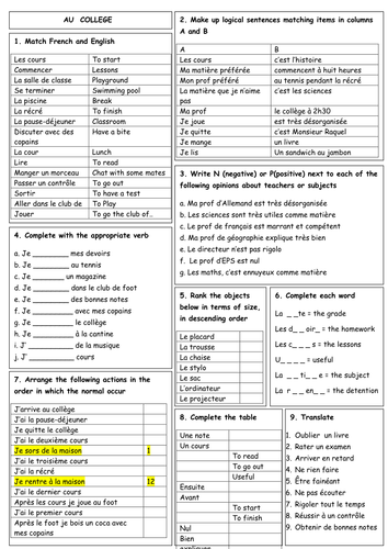 ks4 school vocabulary building activities teaching resources