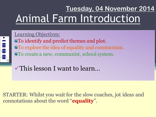 Animal Farm novel lesson plans | Teaching Resources