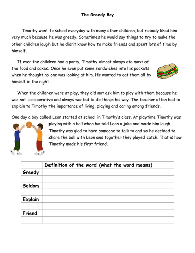 Ks1 Comprehension Worksheets