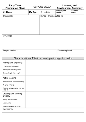 Primary end of year report formats picture
