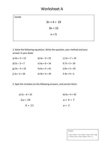 Printables Solving Equations With Variables On Both Sides Worksheet solving equations l67 lesson by fionajones88 teaching resources tes