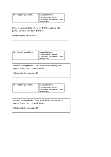 Skittles Problem Solving KS1 Maths number activity | Teaching Resources