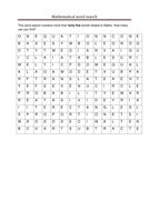 Mathematical Word Search | Teaching Resources