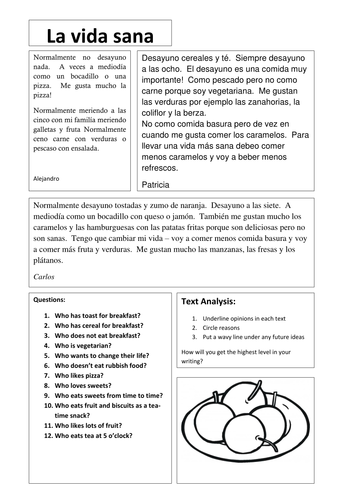 mira 2 express 6 health ks3 spanish teaching resources