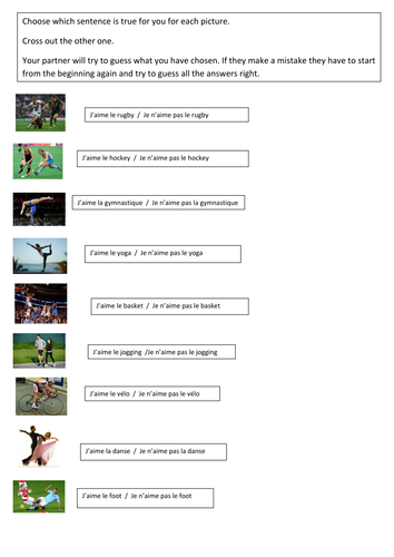 ks3 french sports lesson and activities teaching resources