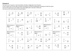 Connect 4 Equivalent Fractions Teaching Resources