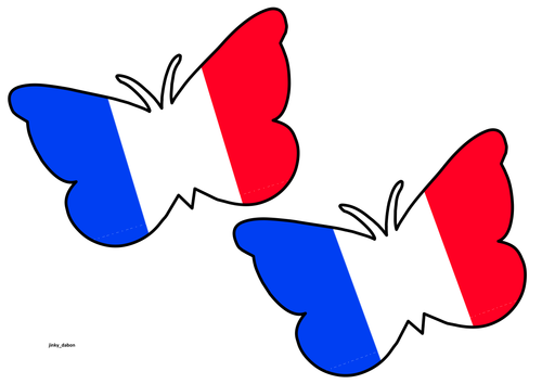 Butterfly Themed France Flag