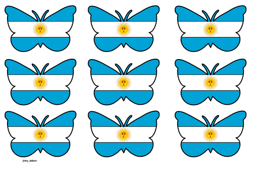 Butterfly Themed Argentina Flag