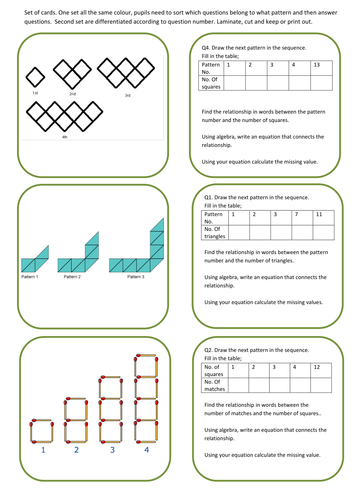 Number Patterns KS3 Activity | Teaching Resources