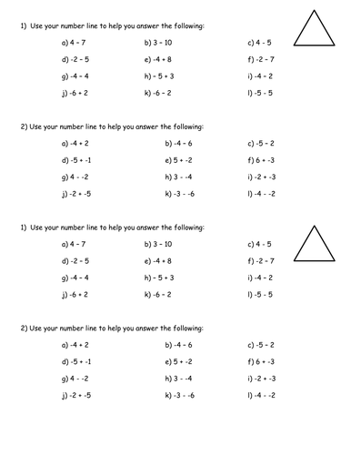 Printables Positive And Negative Numbers Worksheet differentiated negative number worksheets by jhofmannmaths teaching resources tes