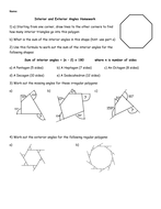 Interior And Exterior Angles Homework