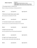 Median, Quartiles & Box plots worksheets | Teaching Resources