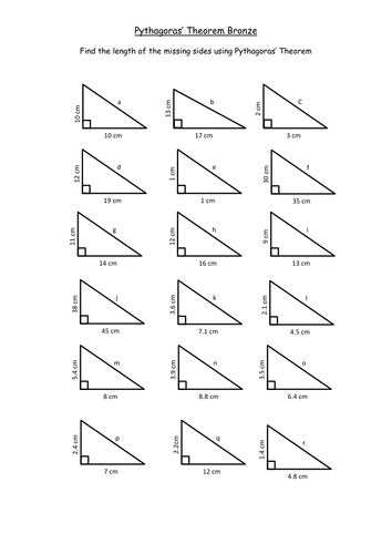 Hypotenuse Or Leg Worksheet / Finding Shorter Sides Using Pythagoras by tomotoole ... / The length of the hypotenuse of a right triangle can be found using the pythagorean theorem, which states that the square of the length of the hypotenuse equals the sum of the squares of the.