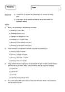 probability of event not happening worksheet